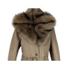 Dámský hnědý zimní kabát s páskem XL