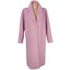 Vlněný (72%) dámský dlouhý růžový oversize kabát Mango L
