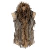 Pravá dámská hnědá kožešinová vesta M