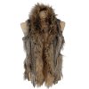 Pravá dámská hnědá kožešinová vesta M
