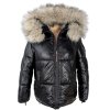Dámská zimní prošívaná černá bunda s kožíškem Tikunaa Premium NAVAHOO L