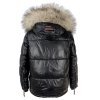 Dámská zimní prošívaná černá bunda s kožíškem Tikunaa Premium NAVAHOO L