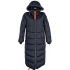 Dámský dlouhý modrý prošívaný kabát s kapucí NAVAHOO M