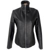 KOŽENÁ dámská černá bunda na zip 40