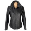 KOŽENÁ dámská černá bunda na zip 40