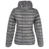 Dámská černobílá prošívaná bunda s kapucí - kohoutí stopa AMISU 36