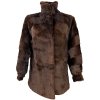 Pravý dámský hnědý kožich L