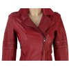 KOŽENÝ dámský červený křivák ZARA XS
