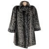 Dámský šedočerný kožíšek se zvířecím vzorem S/M