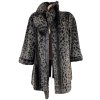 Dámský šedočerný kožíšek se zvířecím vzorem S/M