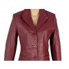 KOŽENÉ dámské vínové sako 12/38