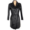 KOŽENÝ dámský černý kabát M