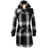Vlněný dámský černobílý kabát s páskem PROMOD M