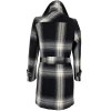 Vlněný dámský černobílý kabát s páskem PROMOD M