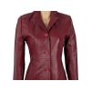 KOŽENÝ dámský vínový kabát Different 34