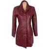 KOŽENÝ dámský vínový kabát Different 34