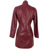 KOŽENÝ dámský vínový kabát Different 34