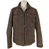 KOŽENÁ pánská hnědá zateplená bunda na zip Canda 54