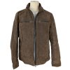 KOŽENÁ pánská hnědá zateplená bunda na zip Canda 54