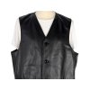 KOŽENÁ pánská černá vesta XL