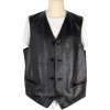 KOŽENÁ pánská černá vesta XL