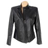 KOŽENÁ dámská černá bunda na zip L