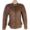 KOŽENÁ dámská hnědá bunda na zip AJC 46/20