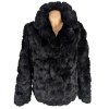 Pravý dámský černý kožich L