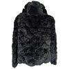 Pravý dámský černý kožich L