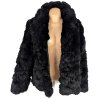 Pravý dámský černý kožich L