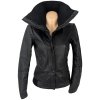 KOŽENÁ dámská černá bunda na zip ONLY M
