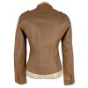 KOŽENÁ dámská hnědá bunda na zip Fishbone S/M
