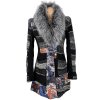 Extravagantní dámský kabát s kožešinou C'fait Pour Vous Paris S/M