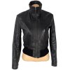KOŽENÁ dámská černá bunda na zip Chevirex 36