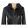 KOŽENÁ dámská černá bunda na zip Chevirex 36