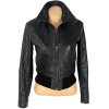 KOŽENÁ dámská černá bunda na zip Chevirex 36