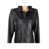 KOŽENÝ dámský černý kabát XL