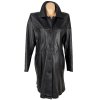 KOŽENÝ dámský černý kabát XL
