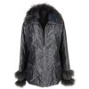 Dámská šedá bunda s pravou kožešinou LUO LUO  M*