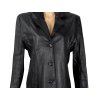 KOŽENÝ dámský černý kabát XL