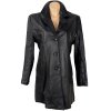 KOŽENÝ dámský černý kabát XL