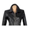 KOŽENÁ dámská černá bunda na zip M