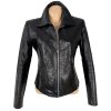 KOŽENÁ dámská černá bunda na zip M