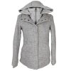 Vlněná (50%) dámská šedá zateplená bunda s kapucí Street One 10/36