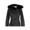 Dámský černý kabát s plyšovým kožíškem MOHITO 36