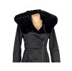 Dámský černý kabát s plyšovým kožíškem MOHITO 36