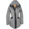 Dámský šedý zateplený kabát s kapucí Alpine Pro S