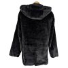 Dámský černý plyšový kabátek s kapucí ONLY M