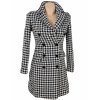 Dámský černobílý kabát, kohoutí stopa Trendyol 34
