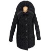 Vlněný dámský šedočerný zimní kabát 46